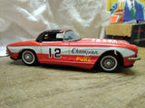 Vtg 1960's Cragstan Chevrolet Corvette #12 Champion Pure Friction Litho Toy Car