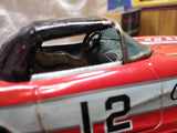 Vtg 1960's Cragstan Chevrolet Corvette #12 Champion Pure Friction Litho Toy Car