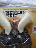 VTG NOS Tootsie toy AMERICAN WEST Double Holster Die Cast toy Cap Guns w/Belt