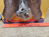 VTG NOS Tootsie toy AMERICAN WEST Double Holster Die Cast toy Cap Guns w/Belt