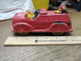 Vtg 1930's Walt Disney Prod Sun Rubber? Mickey Mouse Donald Duck Red Fire Truck