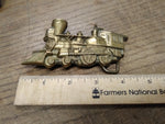 Vtg 1978 BBB Baron Buckle Solid Brass Steam Locomotive Belt Buckle Nice Shape