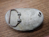 Vtg Oval 3.5" Steam Locomotive Railroad Train Belt Buckle in Nice Shape!