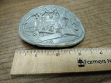 Vtg Oval 3.5" Steam Locomotive Railroad Train Belt Buckle in Nice Shape!
