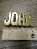 Vtg BBB Baron Buckle Personalized JOHN Solid Brass 839 Belt Buckle Nice Shape!