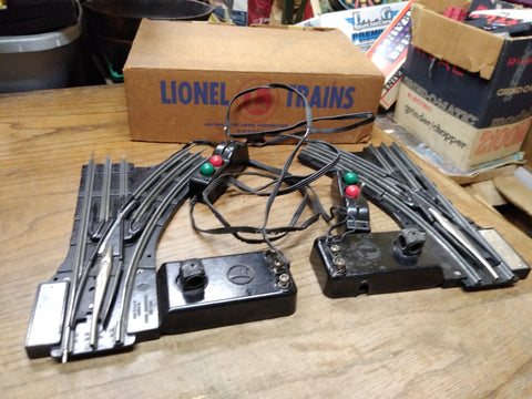 Vtg Lionel One Pair Remote Control No. 022 O Gauge Track Switches with Box