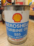 VTG Shell Aeroshell Turbine Oil 555 1 Quart Engine Oil Metal Can Royal Lubricant