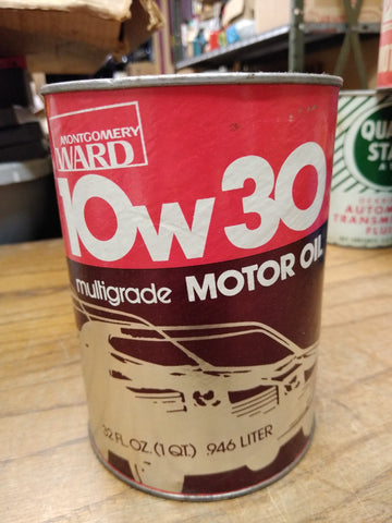 Vtg Montgomery Ward 10W 30 Multigrade Motor Oil 1 Quart Card Board Can Chicago
