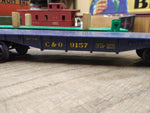 Vtg Lionel O Gauge 3 Pc Train Car Lot SP 6257 Caboose C&O 9157 PC 9158 Flat Beds
