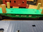Vtg Lionel O Gauge 3 Pc Train Car Lot SP 6257 Caboose C&O 9157 PC 9158 Flat Beds