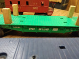Vtg Lionel O Gauge 3 Pc Train Car Lot SP 6257 Caboose C&O 9157 PC 9158 Flat Beds