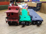 Vtg Lionel O Gauge 3 Pc Train Car Lot SP 6257 Caboose C&O 9157 PC 9158 Flat Beds