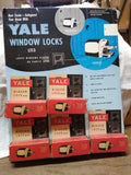 Vtg Yale Window Lock L113 Card Board Counter Display Card w/5 Locks Good Shape!