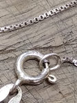 Vtg 925 Sterling and Clear Stone CZ? Heart Necklace 17 Inch Very Nice!
