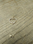 Vtg 925 Sterling Vermeil Open Heart Necklace 17 Inch Very Nice!