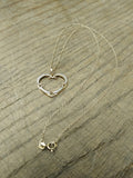 Vtg 925 Sterling Vermeil Open Heart Necklace 17 Inch Very Nice!