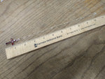 Vtg 925 Sterling and Garnet Crucifix Necklace 18 Inch Stunning!