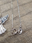 Vtg 925 Sterling and Amethyst? Angel Pendant Necklace 17 Inch Very Nice!