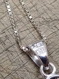 Vtg 925 Sterling and Amethyst? Angel Pendant Necklace 17 Inch Very Nice!