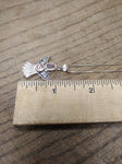 Vtg 925 Sterling and Amethyst? Angel Pendant Necklace 17 Inch Very Nice!