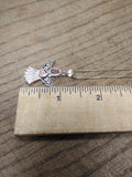 Vtg 925 Sterling and Amethyst? Angel Pendant Necklace 17 Inch Very Nice!