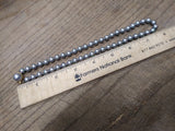 Vtg Hand Tied Tahitian Peacock Faux Pearl 16" Necklace Fancy Gold Over 925 Clasp