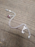 Vtg 925 Sterling Silver 7 Inch Charm Bracelet w/Cheerleader and Ladybug Charms!