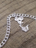 Vtg 925 Sterling Silver 7 Inch Charm Bracelet w/Cheerleader and Ladybug Charms!