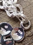 Vtg 925 Sterling Silver 7 Inch Charm Bracelet w/Cheerleader and Ladybug Charms!