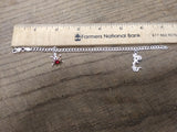 Vtg 925 Sterling Silver 7 Inch Charm Bracelet w/Cheerleader and Ladybug Charms!