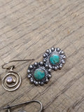 Vtg 925 Sterling Silver Earring Lot w/Modernist Southwest Amethyst? Turquois?