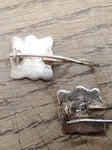Vtg 925 Sterling Silver Earring Lot w/Modernist Southwest Amethyst? Turquois?