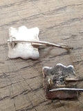 Vtg 925 Sterling Silver Earring Lot w/Modernist Southwest Amethyst? Turquois?