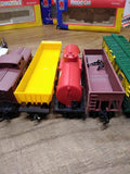 Vtg Life Like HO Train Set UP 2007 GP 38 Diesel Engine Caboose 6 Cars Box Works