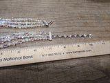 Vtg Faceted Glass Multi Strand 16+ Inch Necklace and Clip On Earring Set w/Box