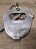 Vtg VFW Welfare Fund Donor Good Luck Pocket Screw Driver Bottle Opener Key Chain