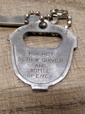 Vtg VFW Welfare Fund Donor Good Luck Pocket Screw Driver Bottle Opener Key Chain