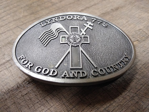 Vtg Lyndora Pa 778 American Legion Belt Buckle For God And Country Good Shape!