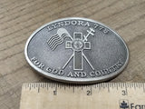 Vtg Lyndora Pa 778 American Legion Belt Buckle For God And Country Good Shape!