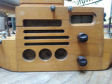 Vtg 1940's Melody Majestic Cruiser Wooden Sailing Ship Tube Radio 18 Inches long