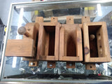 Vtg Hand Made Wooden Railroad Train Locomotive Toy with 3 Cars 40 inches Long!