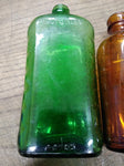 Vtg 6 Piece Decorative Glass Bottle Lot Wildroot Vicks Medicine Green Blue Brown