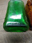 Vtg 6 Piece Decorative Glass Bottle Lot Wildroot Vicks Medicine Green Blue Brown
