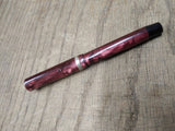 Vtg Signature Fountain Pen14K Gold Plated Nib Marbled Magenta Very Nice!
