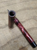 Vtg Signature Fountain Pen14K Gold Plated Nib Marbled Magenta Very Nice!