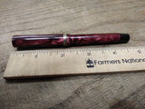 Vtg Signature Fountain Pen14K Gold Plated Nib Marbled Magenta Very Nice!