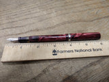 Vtg Signature Fountain Pen14K Gold Plated Nib Marbled Magenta Very Nice!