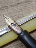 Vtg Unbranded Pocket Clip Fountain Pen With Bowl Point Nib Nice Barrel and Cap!