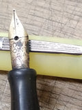 Vtg Unbranded Pocket Clip Fountain Pen With Bowl Point Nib Nice Barrel and Cap!