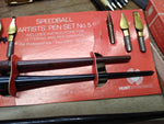Vtg HUNT Speedball Artists Dip Pen Set No 5 w/Extras Calligraphy Original Box!